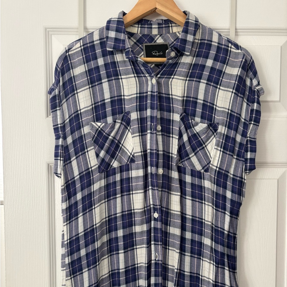Rails Navy and Cream Checkered Shirt